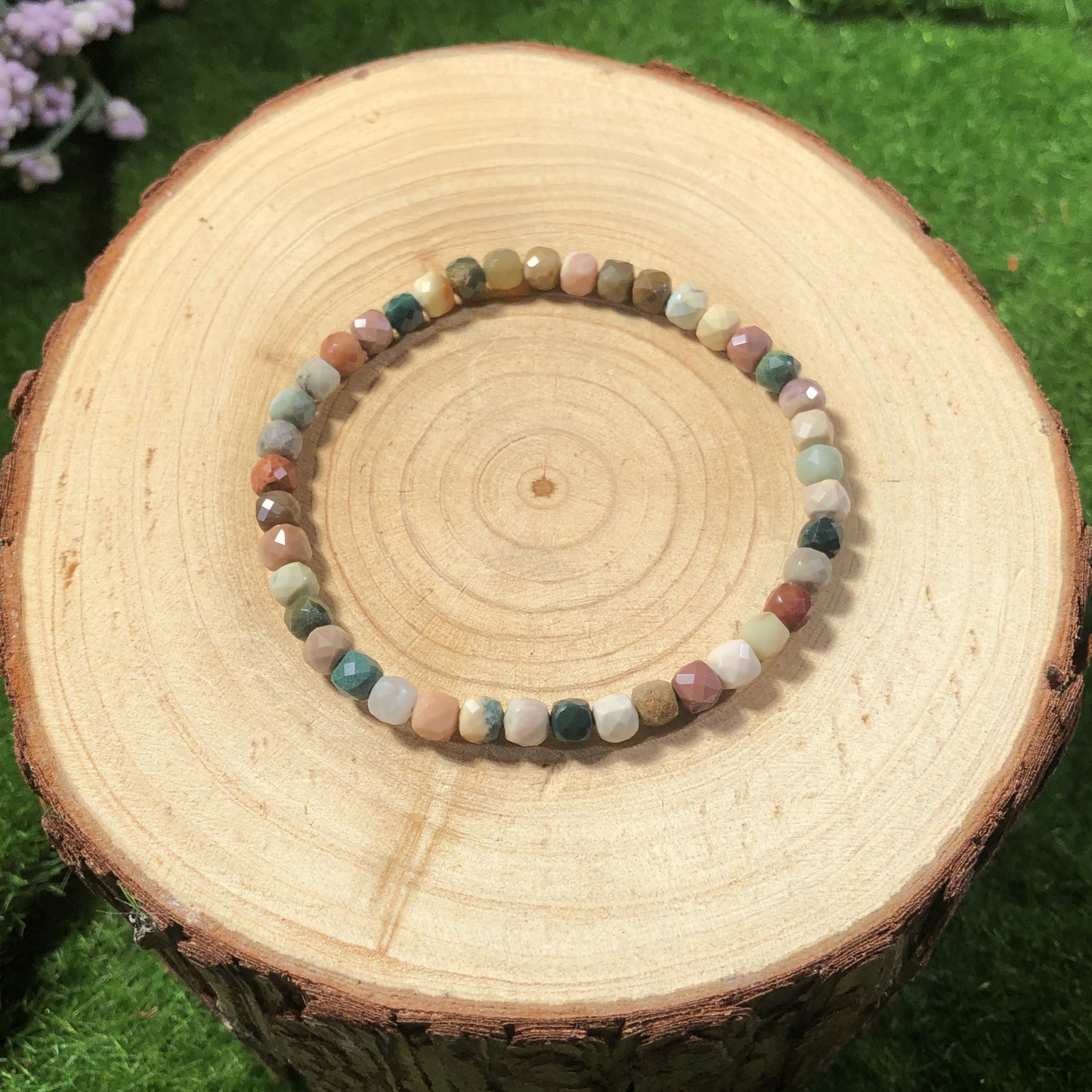 Armband aus natürlichem Achat, handgefertigt