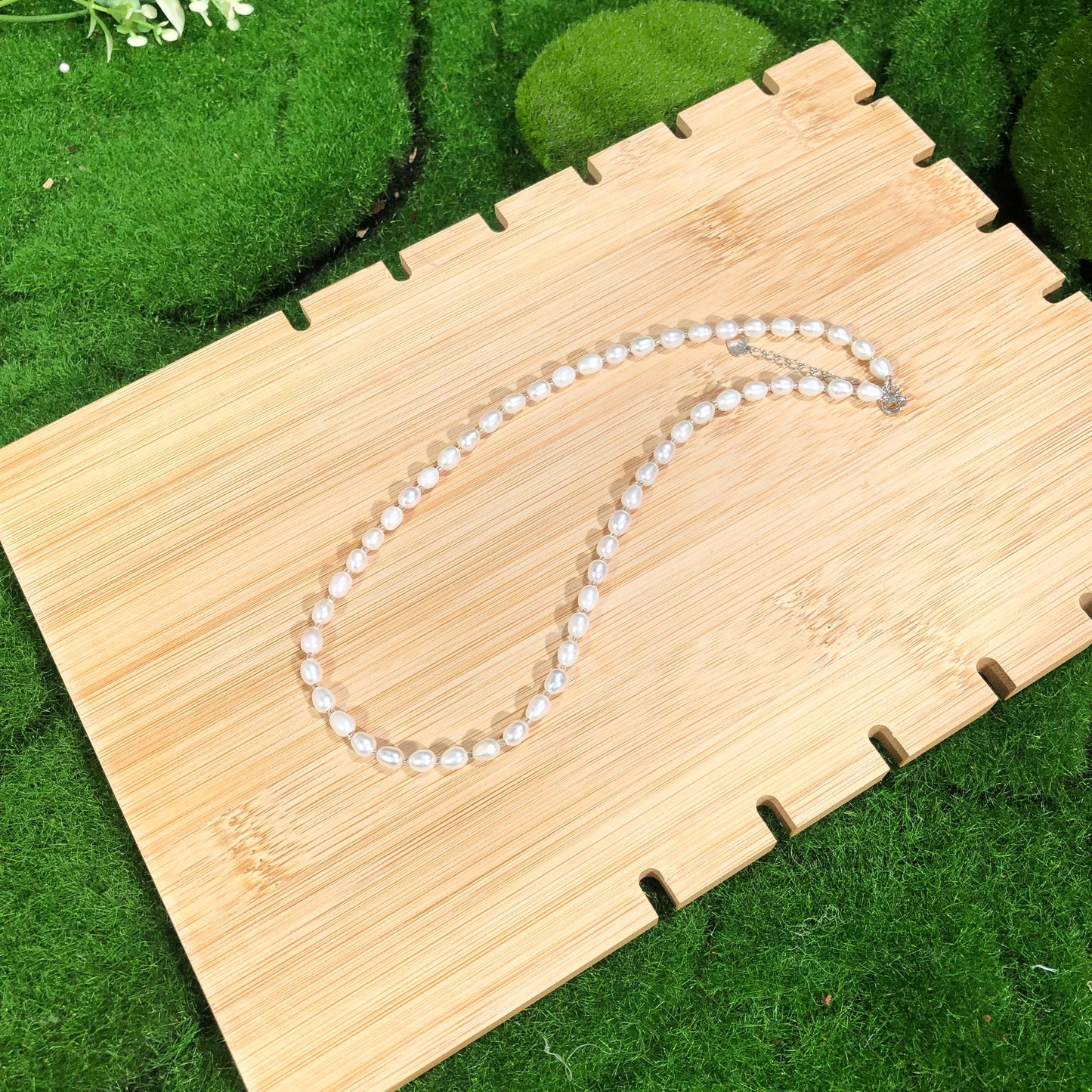 Perlenkette, natürliche Süßwasserperlenkette, handgefertigt
