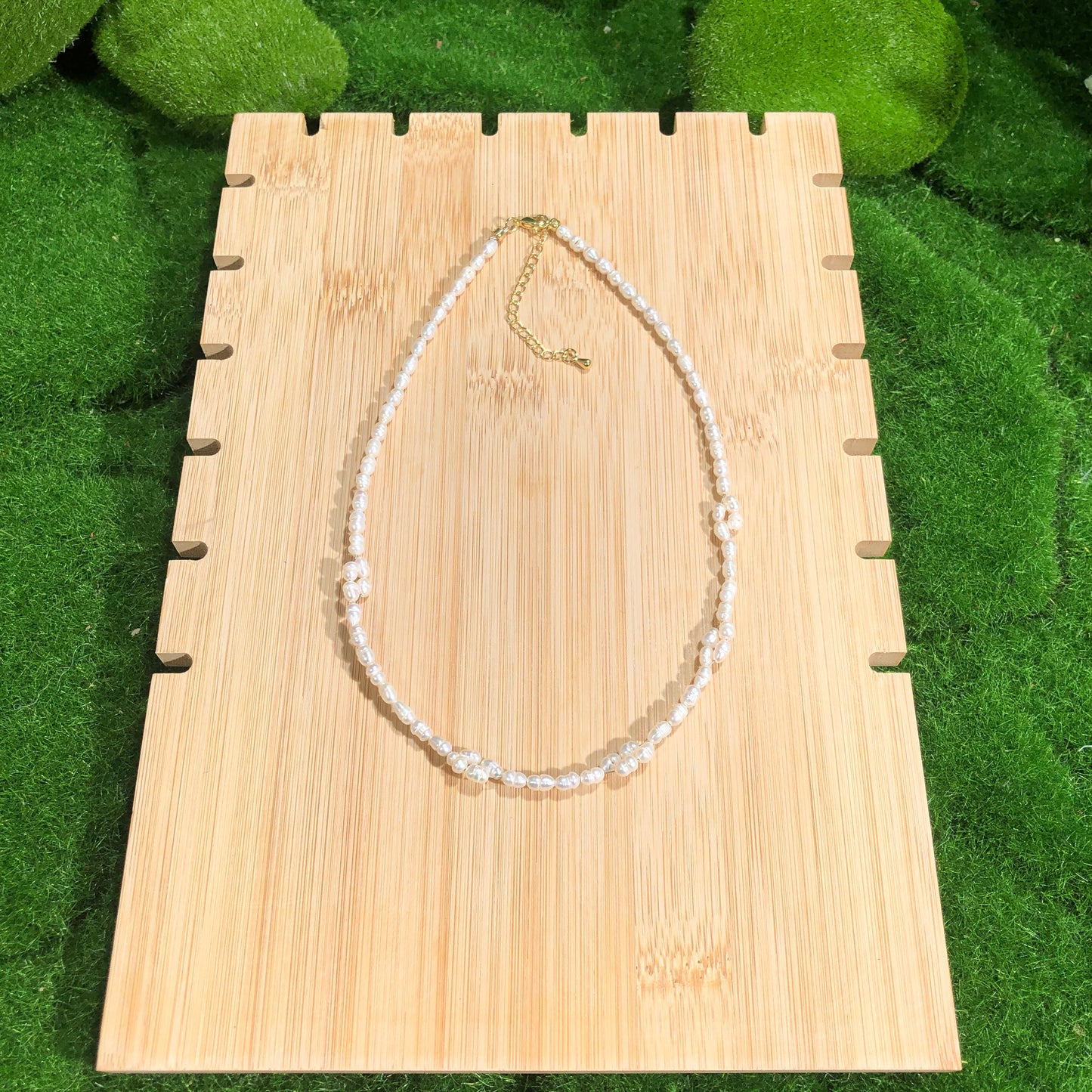 Natürliche Süßwasserperlenkette, Kupfer vergoldet mit 14K, handgefertigte Perlenkette