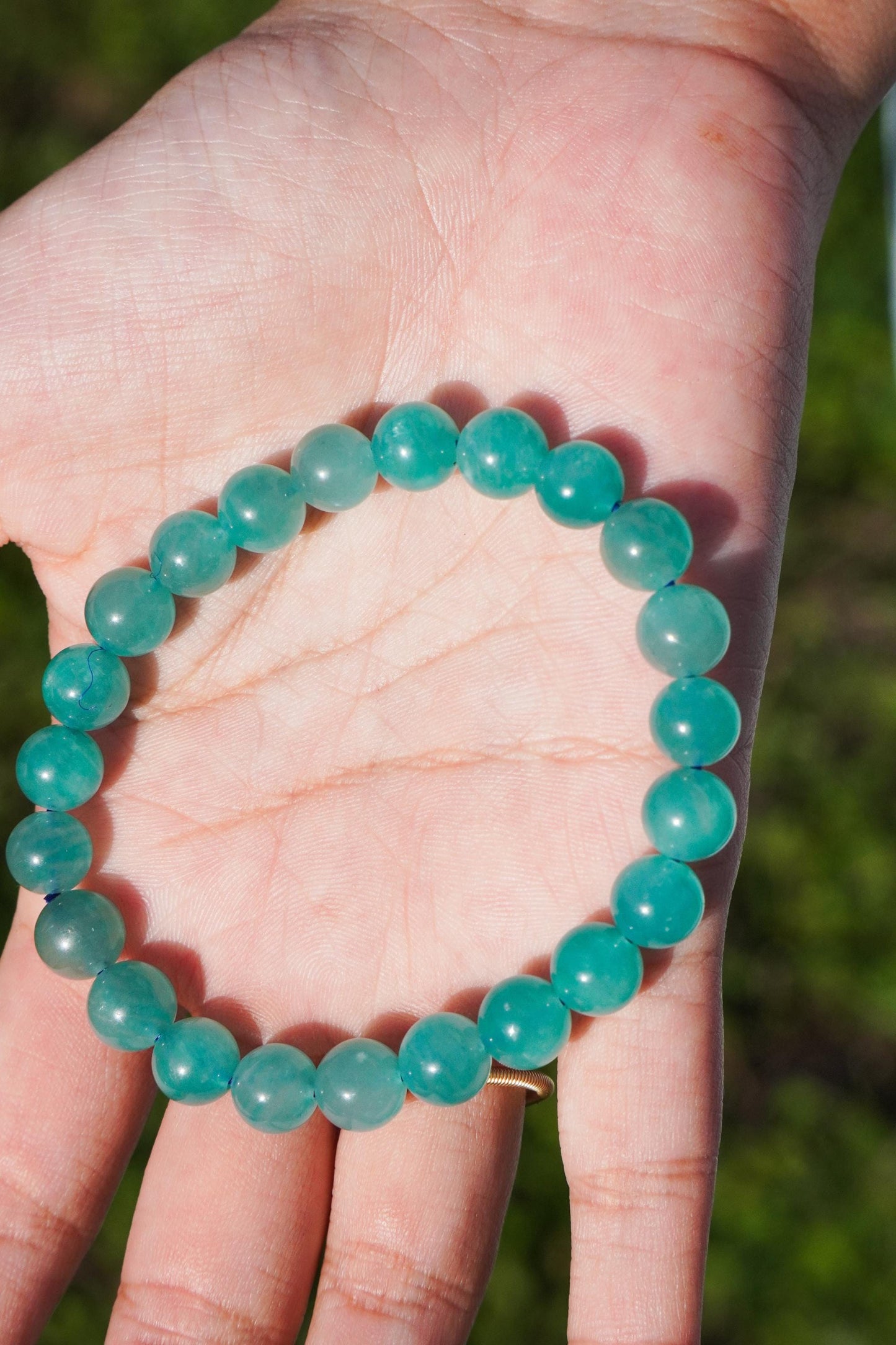 Amazonit Armband Perlenarmband Edelstein Armband Handmade Handgefertigt Grünes Armband