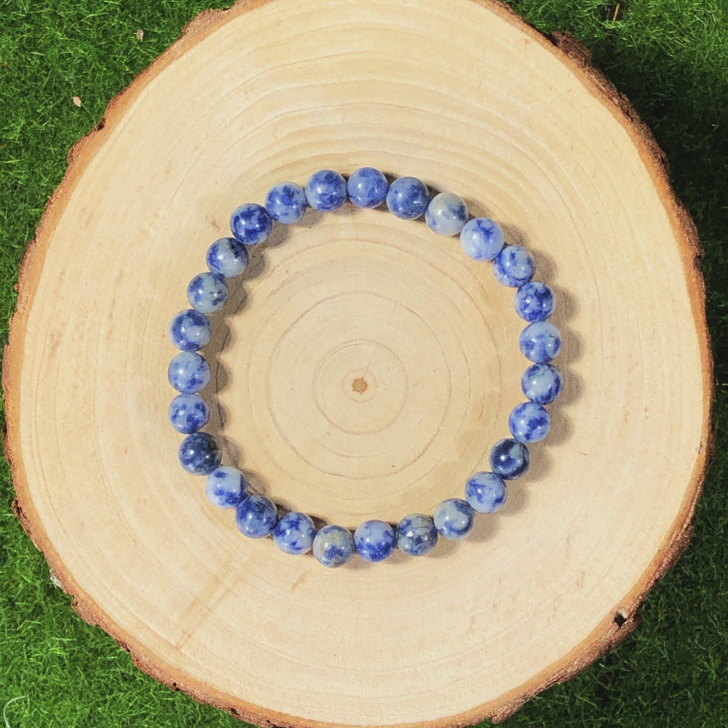 Armband aus natürlichem Blaustein, handgefertigt