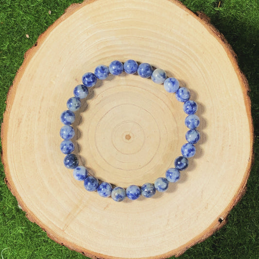 Armband aus natürlichem Blaustein, handgefertigt