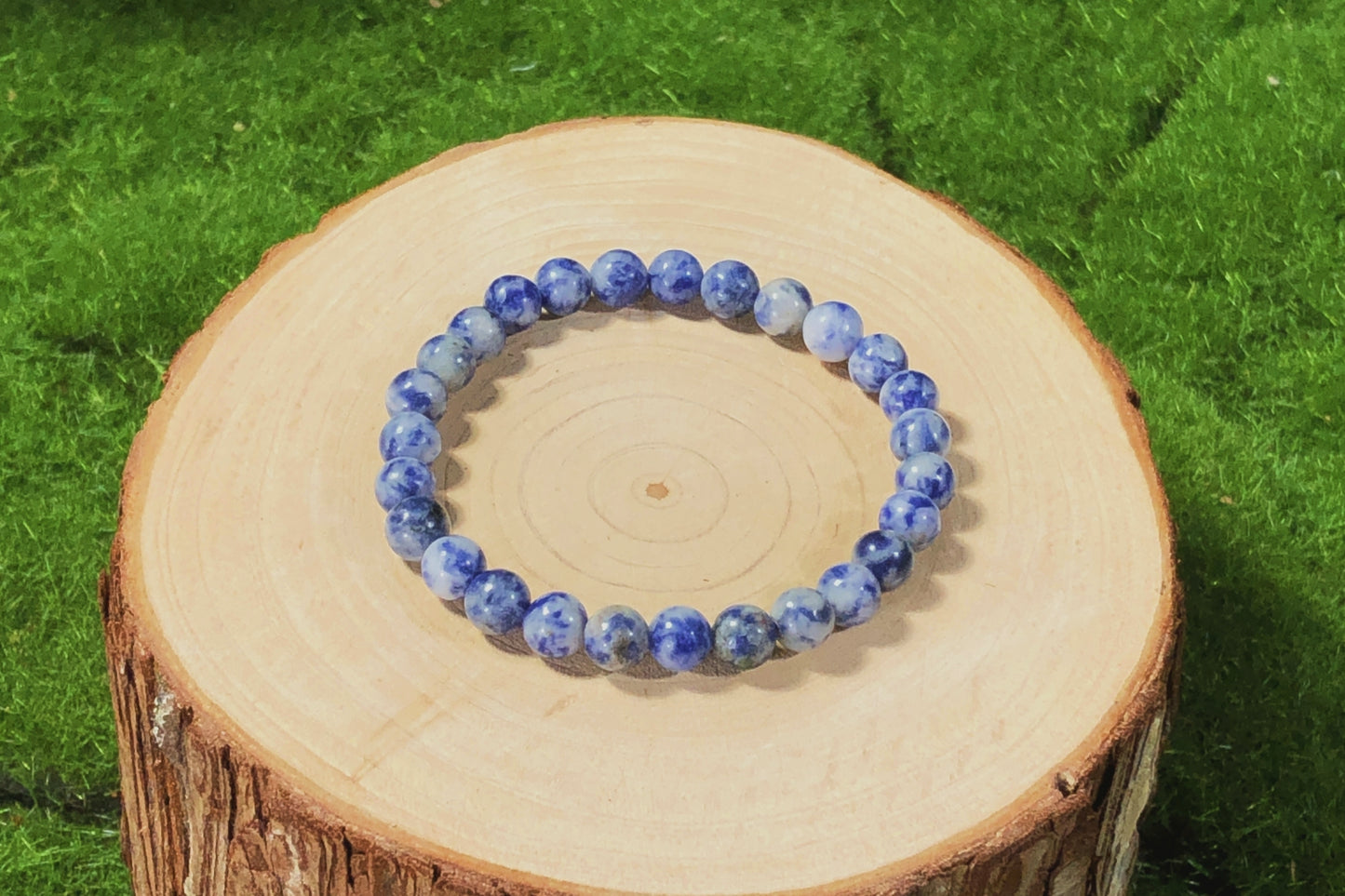 Armband aus natürlichem Blaustein, handgefertigt