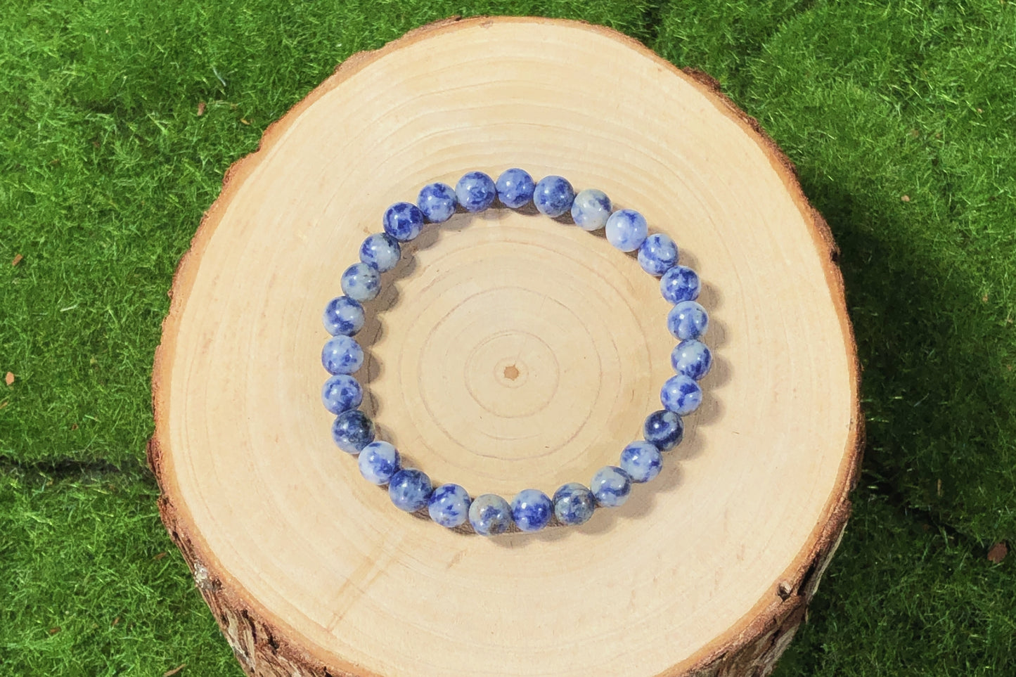 Armband aus natürlichem Blaustein, handgefertigt