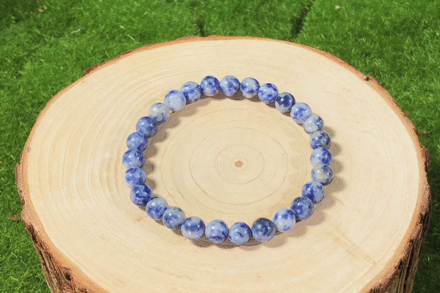 Armband aus natürlichem Blaustein, handgefertigt