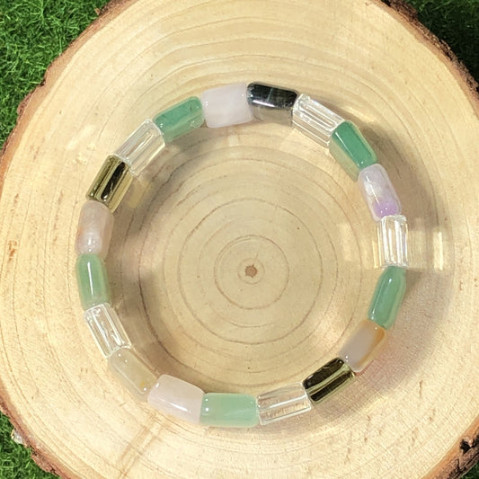 Quadratisches Armband aus natürlichem Aventurin, handgefertigt.