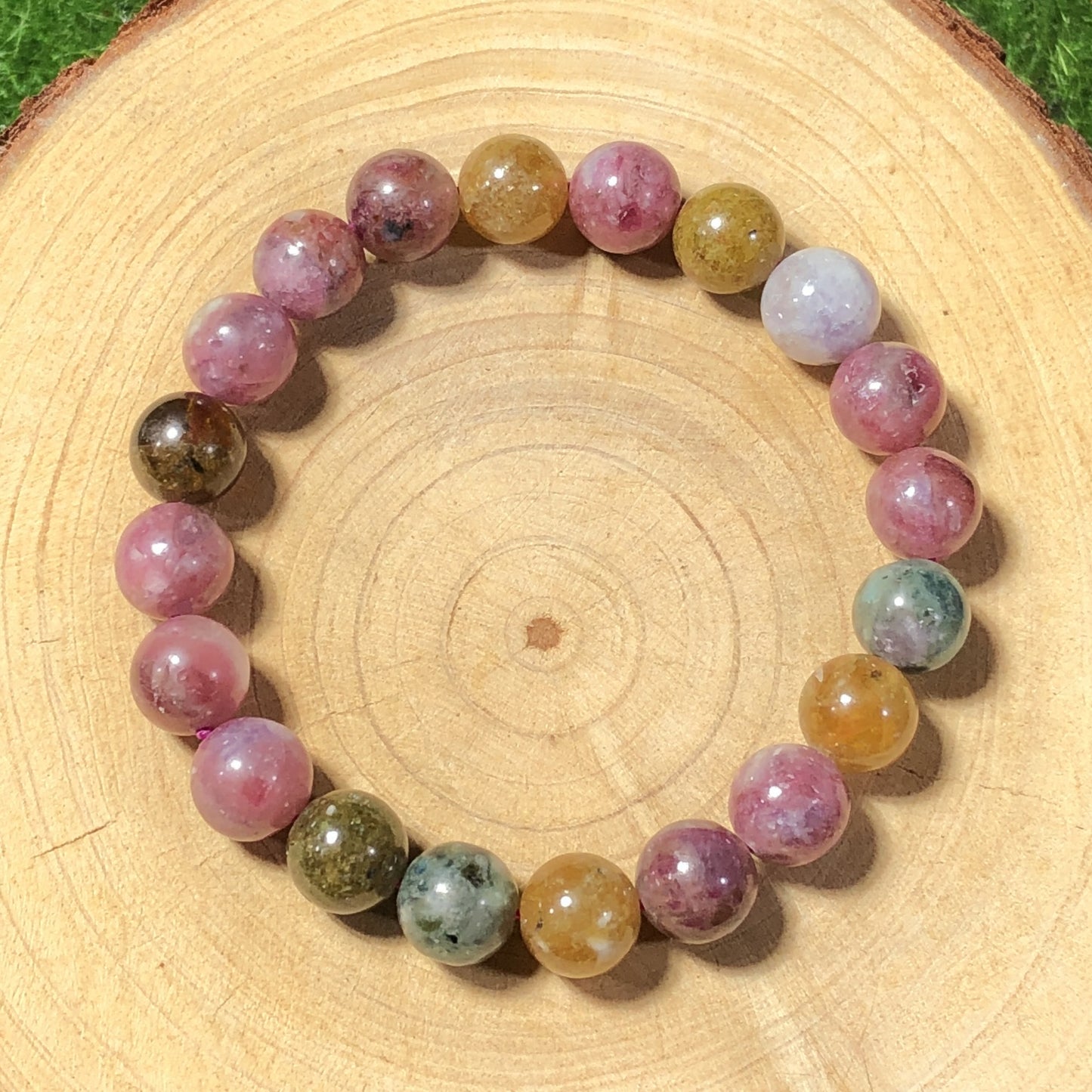 Armband aus naturfarbenem Turmalin, handgefertigt