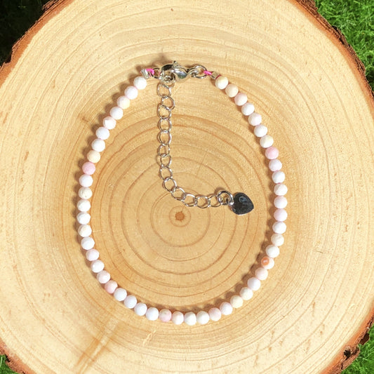 Armband aus natürlicher Muschel mit einer Kette aus 925er Sterlingsilber, handgefertigt.