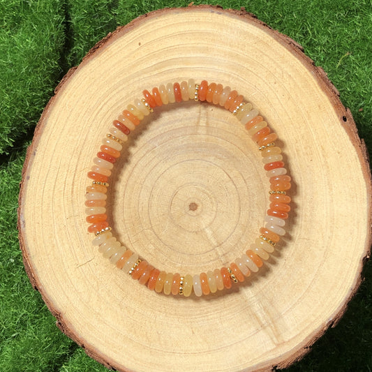 Armband aus natürlichen roten Aventurinperlen, handgefertigt.6mm