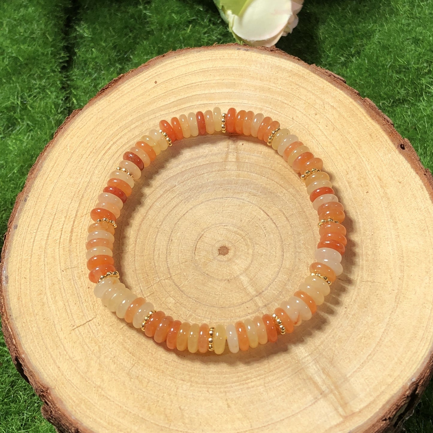 Armband aus natürlichen roten Aventurinperlen, handgefertigt.6mm