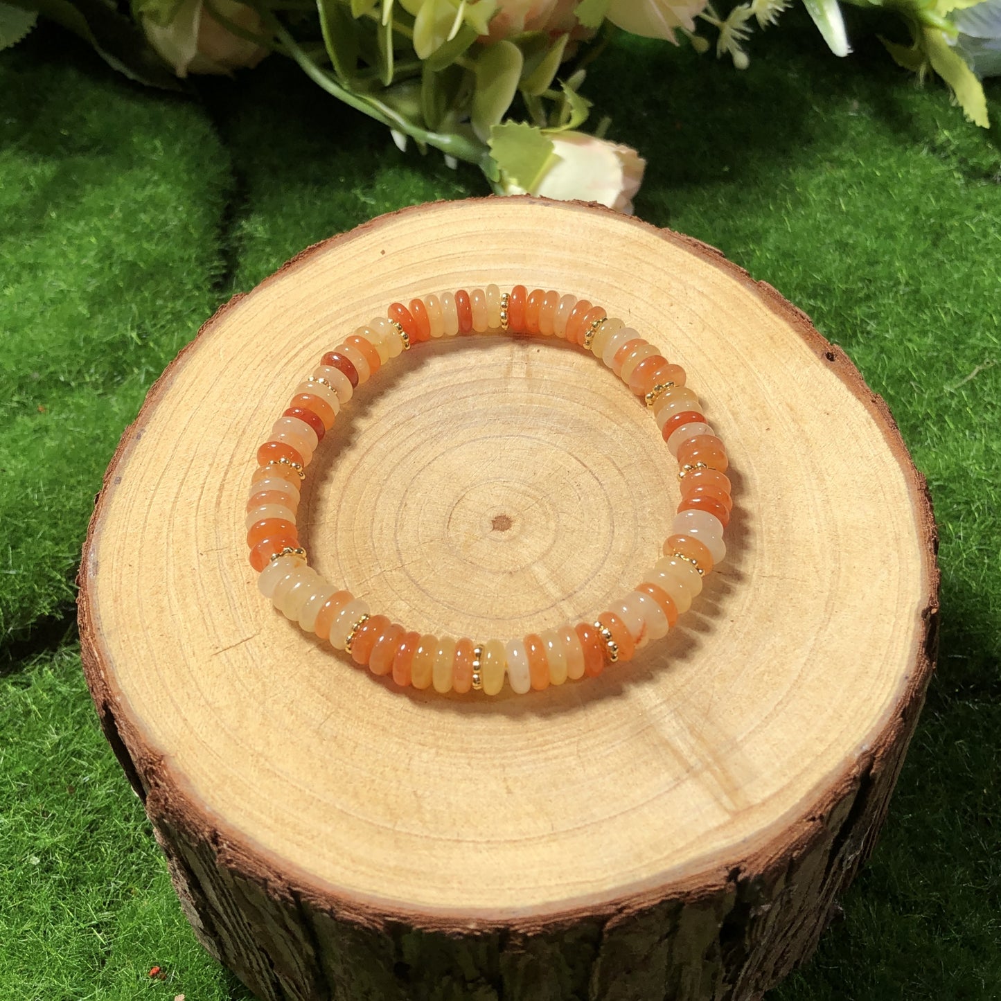 Armband aus natürlichen roten Aventurinperlen, handgefertigt.6mm