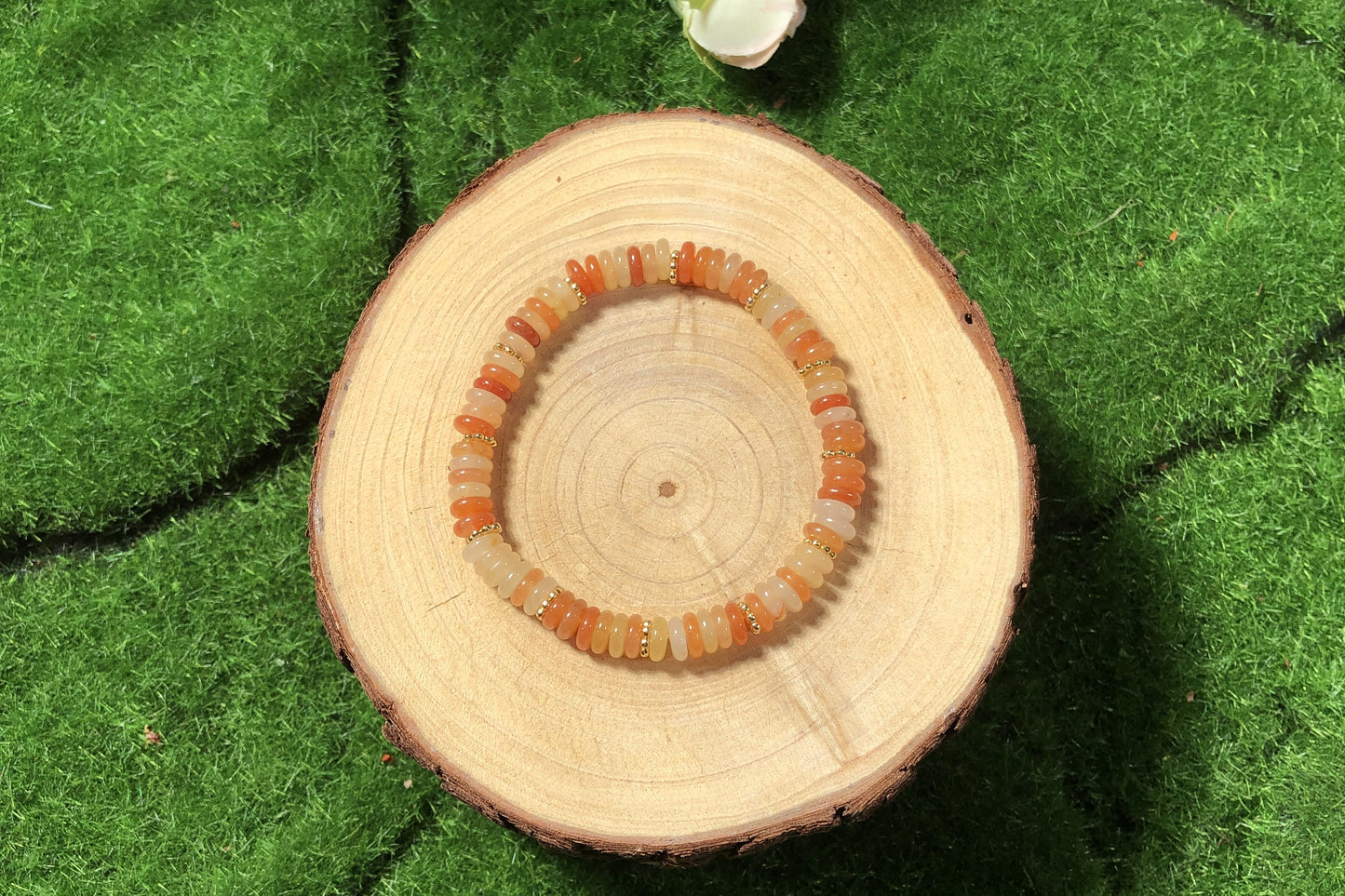 Armband aus natürlichen roten Aventurinperlen, handgefertigt.6mm