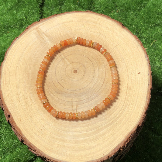 Armband aus natürlichen roten Aventurinperlen, handgefertigt.4mm