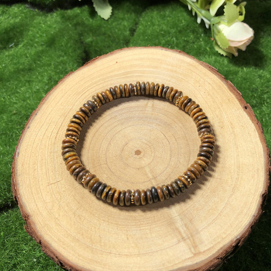 Armband aus natürlichem Tigerauge, handgefertigt. 6mm