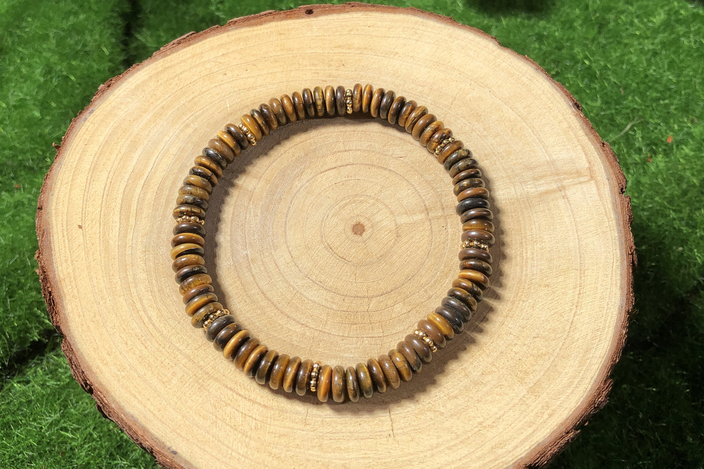 Armband aus natürlichem Tigerauge, handgefertigt. 6mm