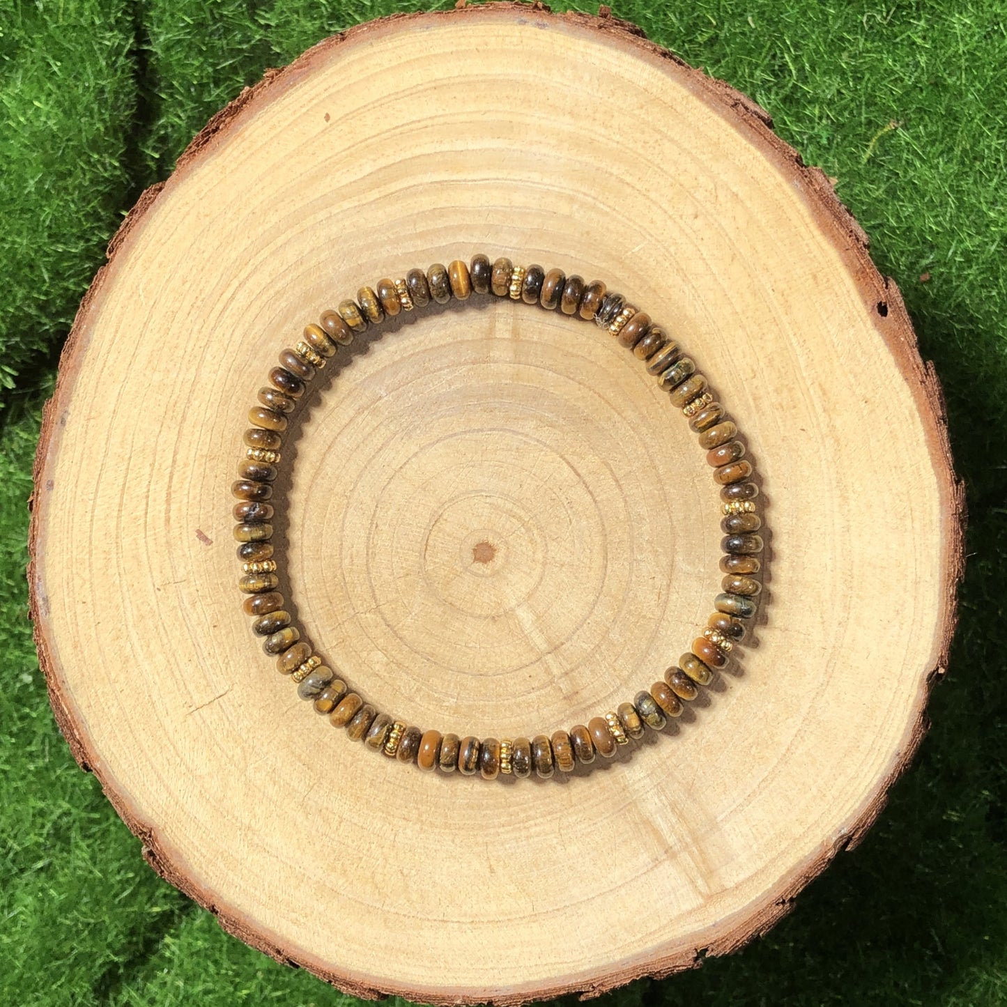 Armband aus natürlichem Tigerauge, handgefertigt. 4mm