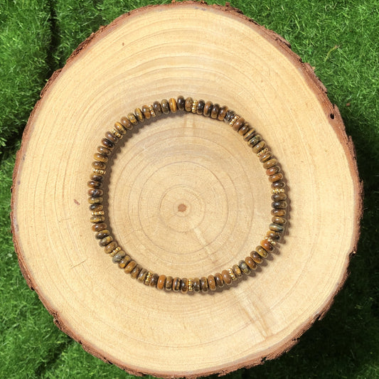 Armband aus natürlichem Tigerauge, handgefertigt. 4mm