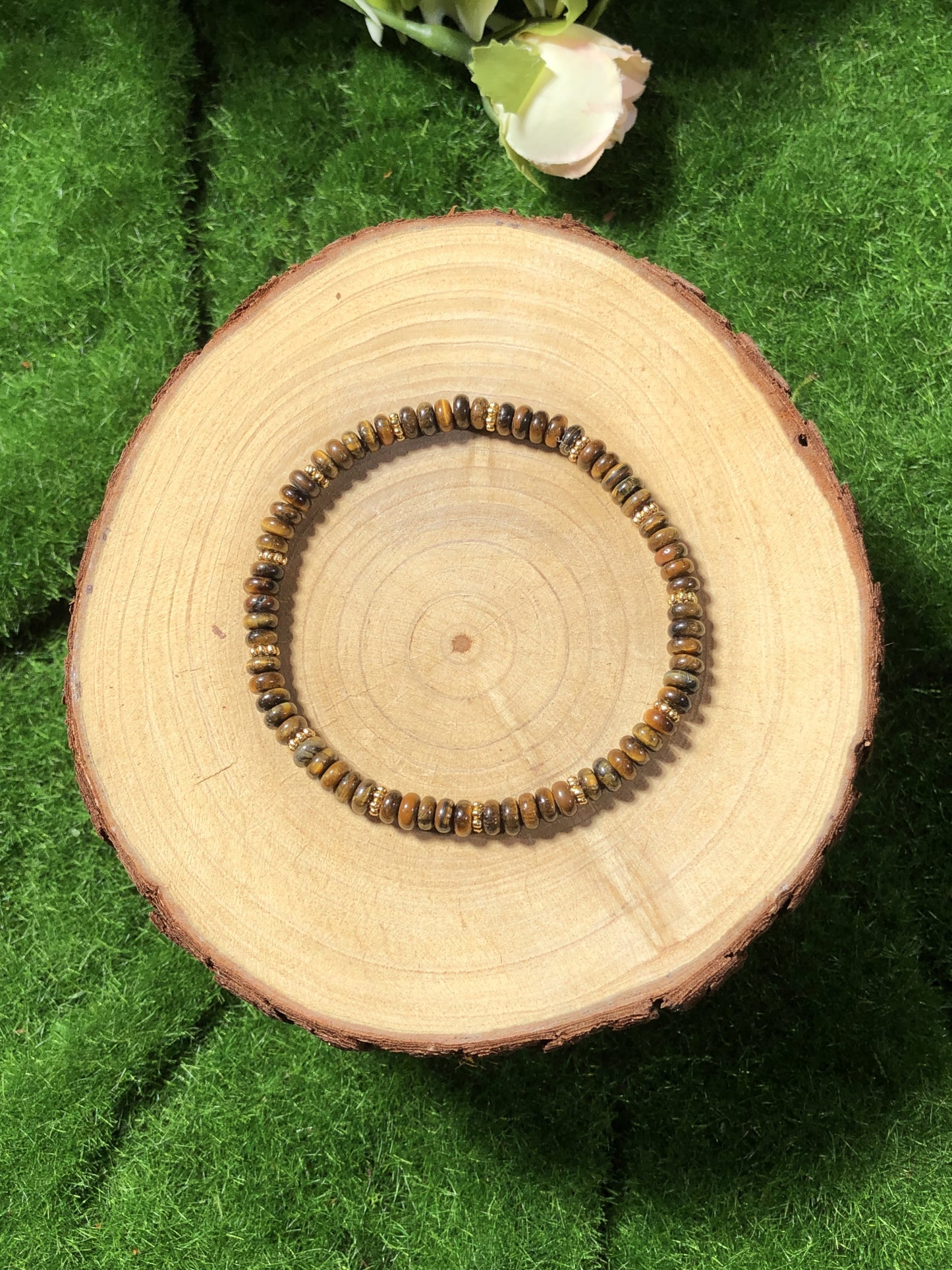 Armband aus natürlichem Tigerauge, handgefertigt. 4mm