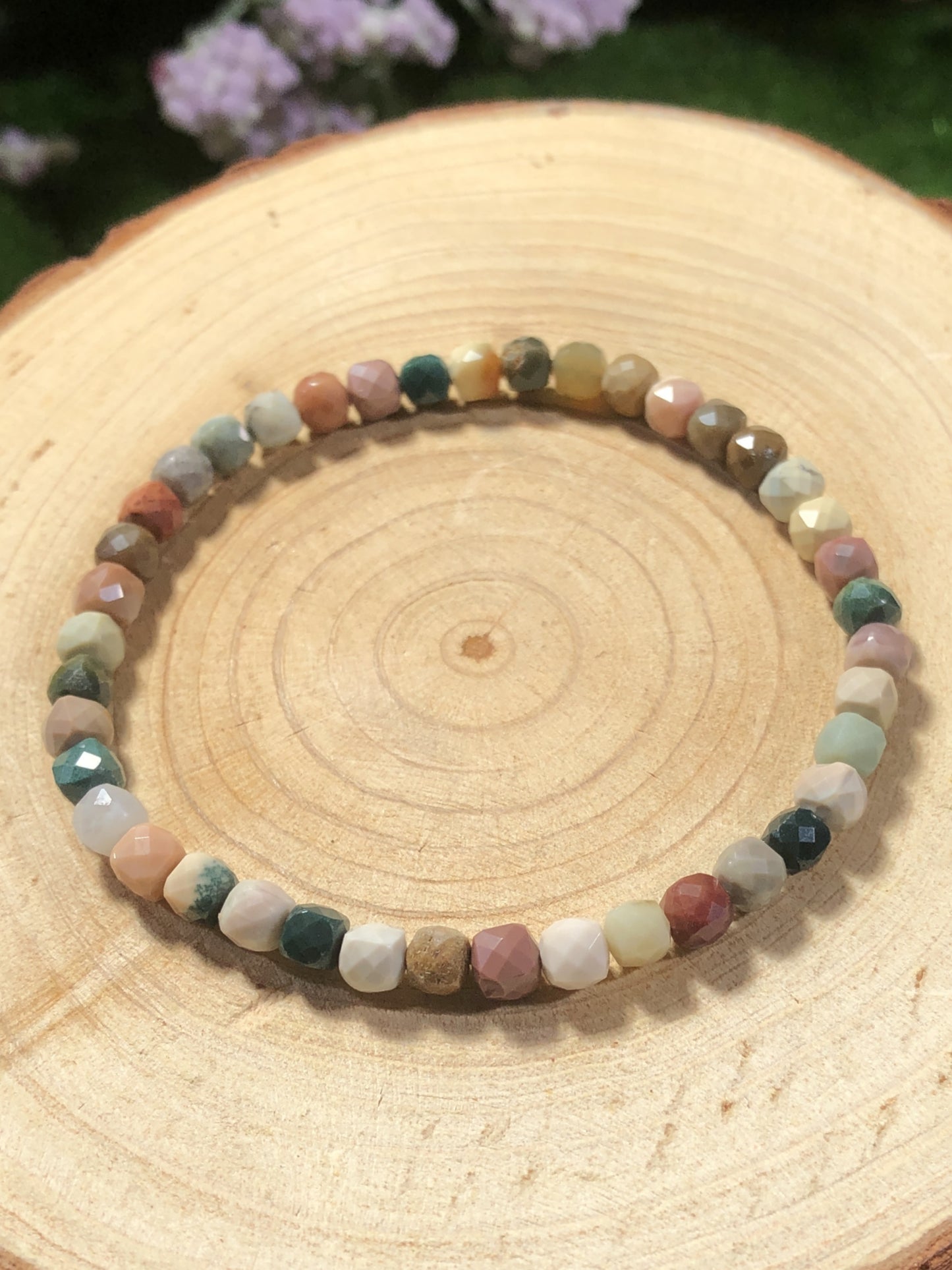 Armband aus natürlichem Achat, handgefertigt