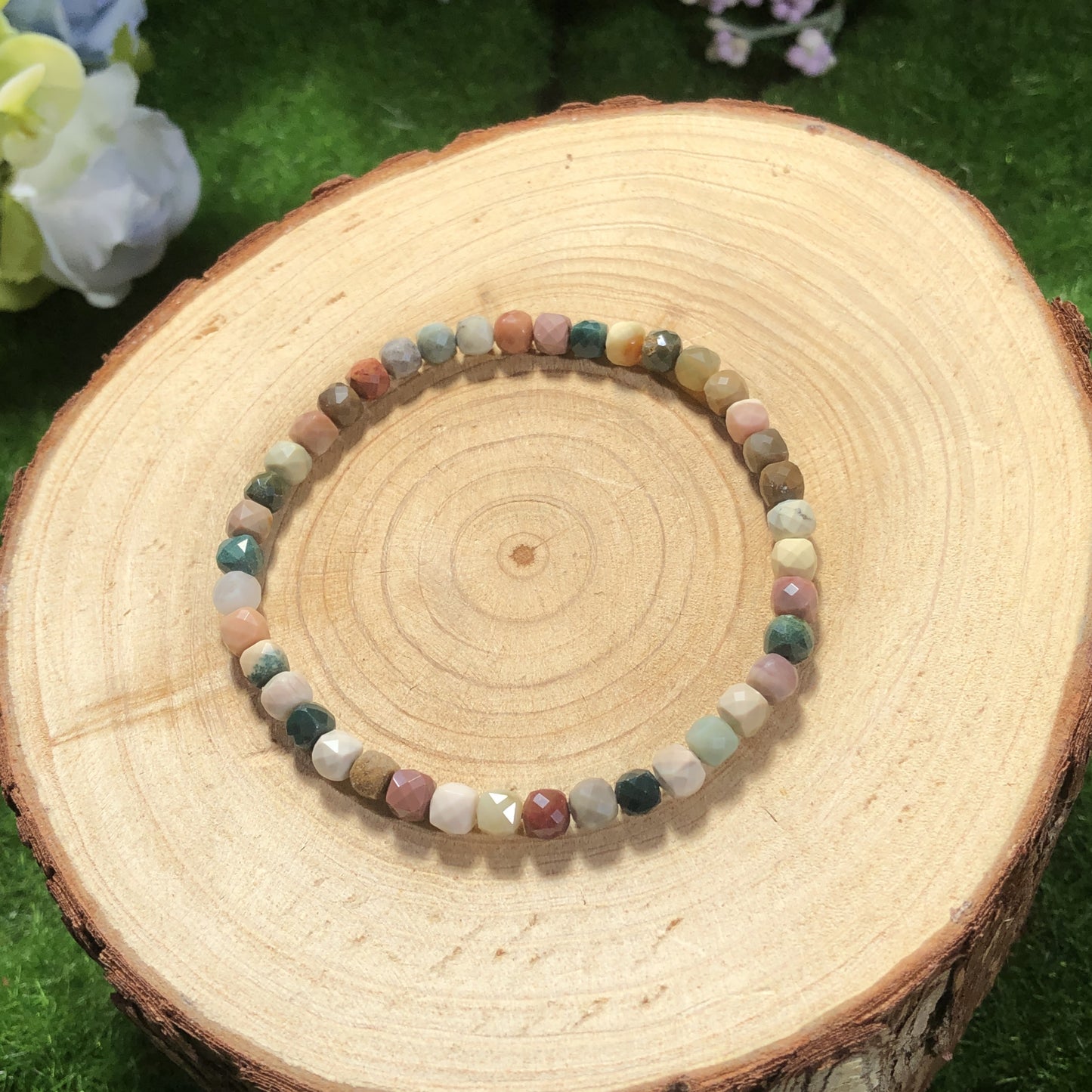 Armband aus natürlichem Achat, handgefertigt