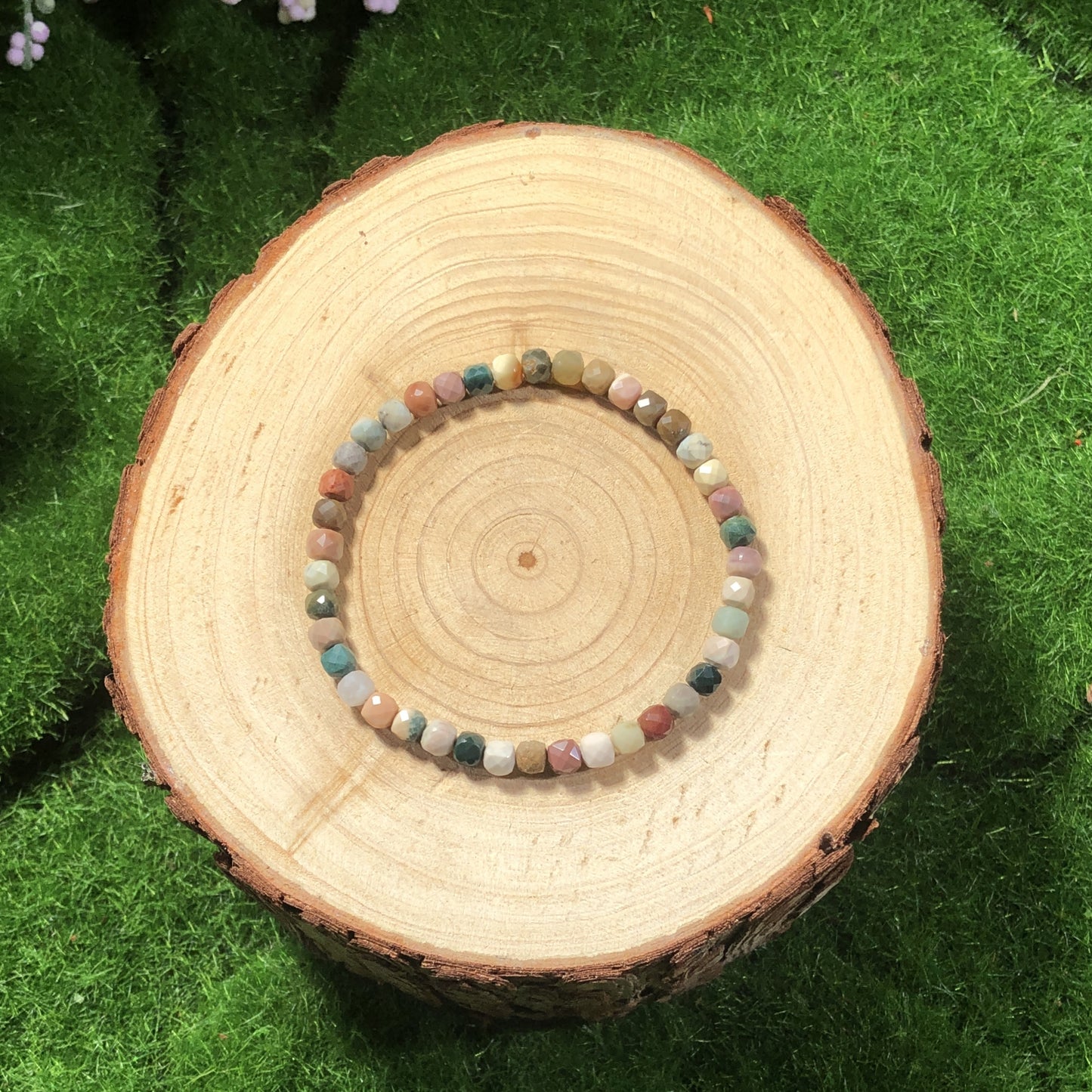 Armband aus natürlichem Achat, handgefertigt