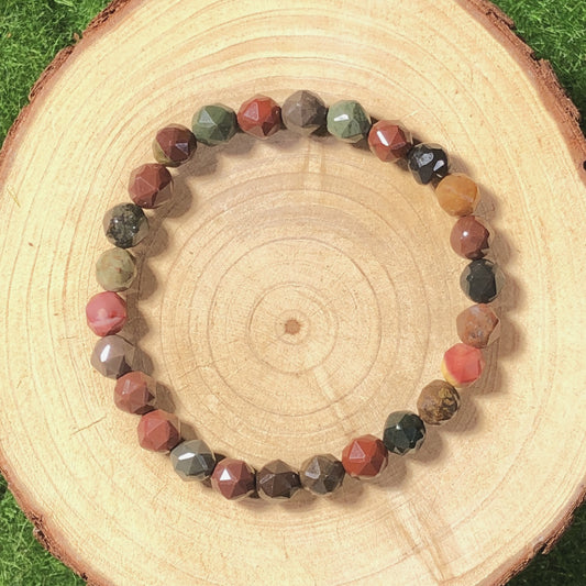 Armband aus naturfarbenem Achat, handgefertigt.