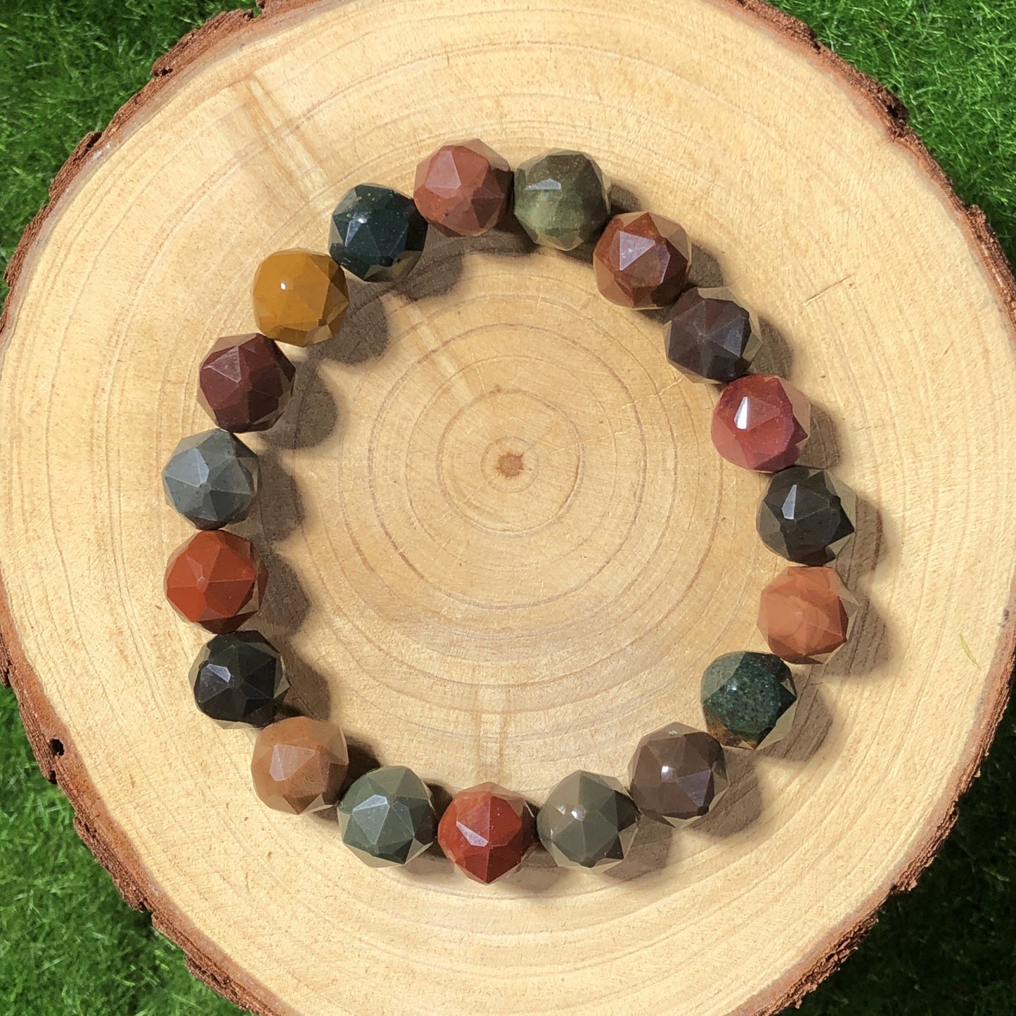 Armband aus naturfarbenem Achat, handgefertigt