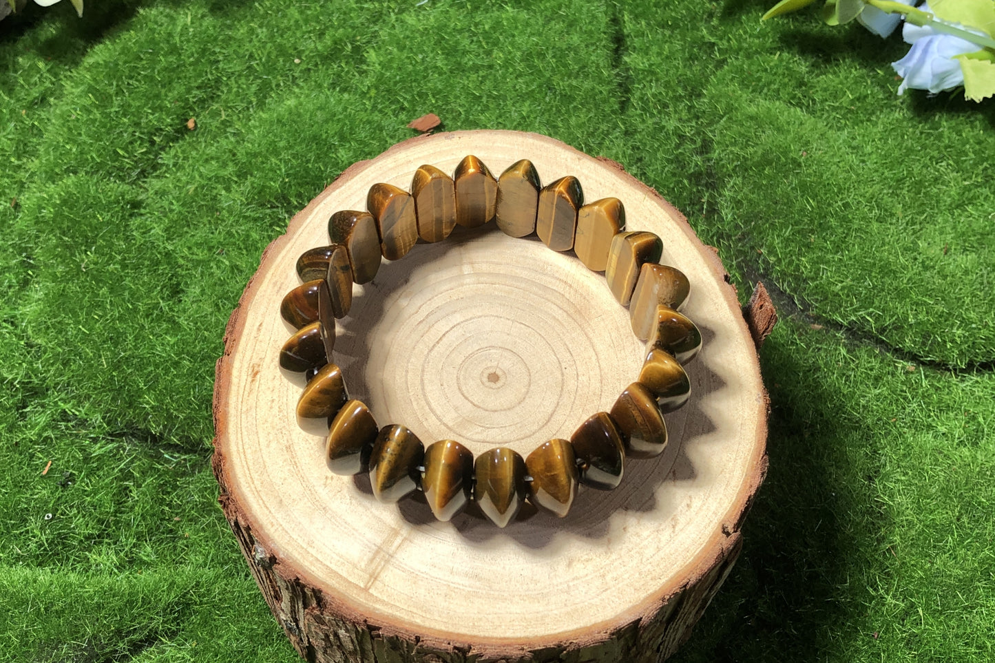 Armband aus natürlichem Tigerauge, handgefertigt