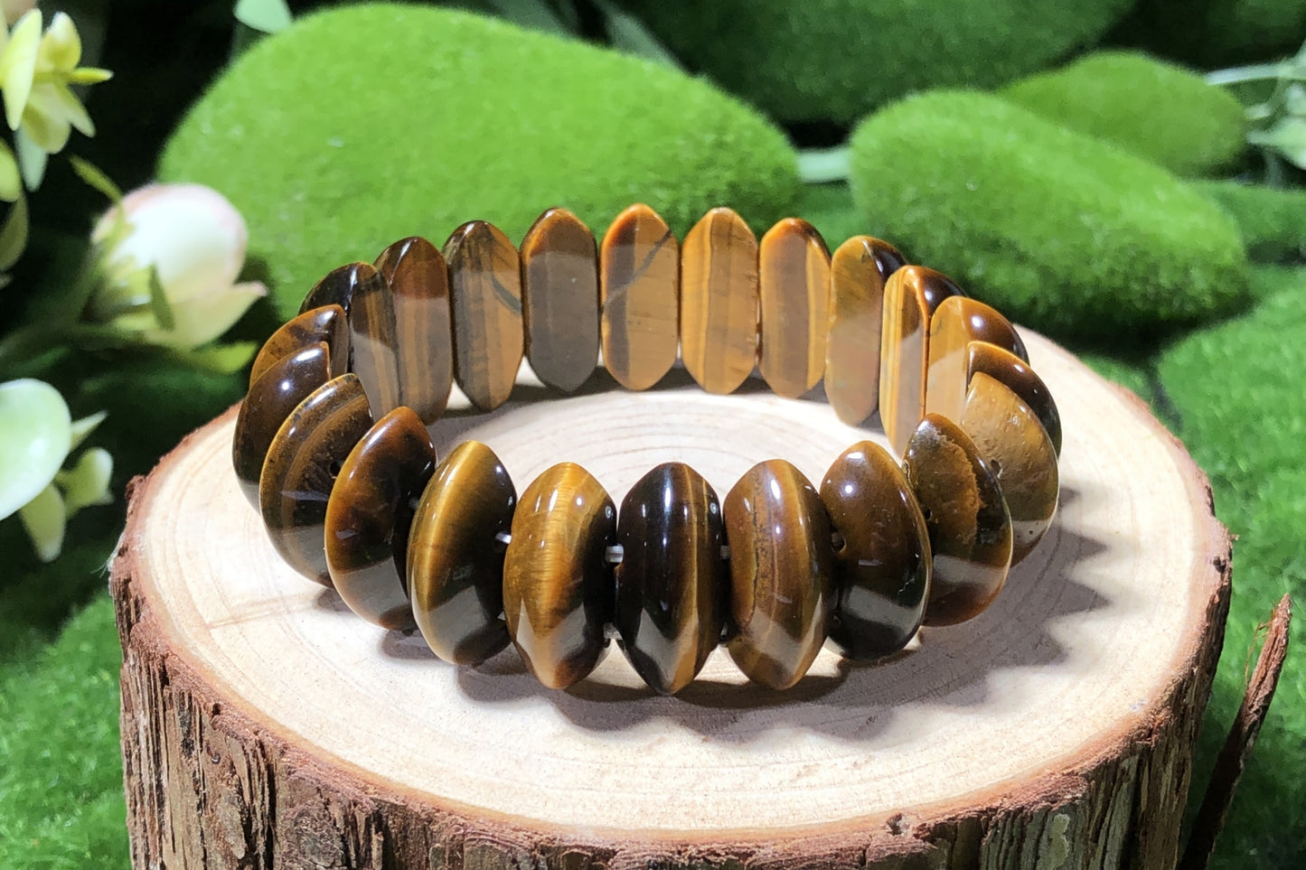 Armband aus natürlichem Tigerauge, handgefertigt