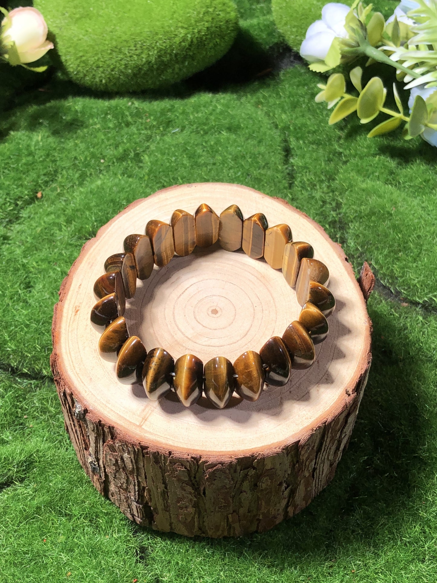 Armband aus natürlichem Tigerauge, handgefertigt