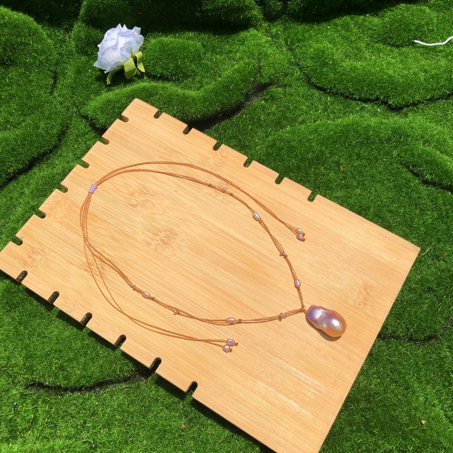 Handgewebte Barockperlenkette, handgefertigt