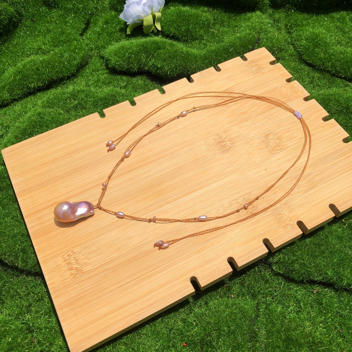 Handgewebte Barockperlenkette, handgefertigt