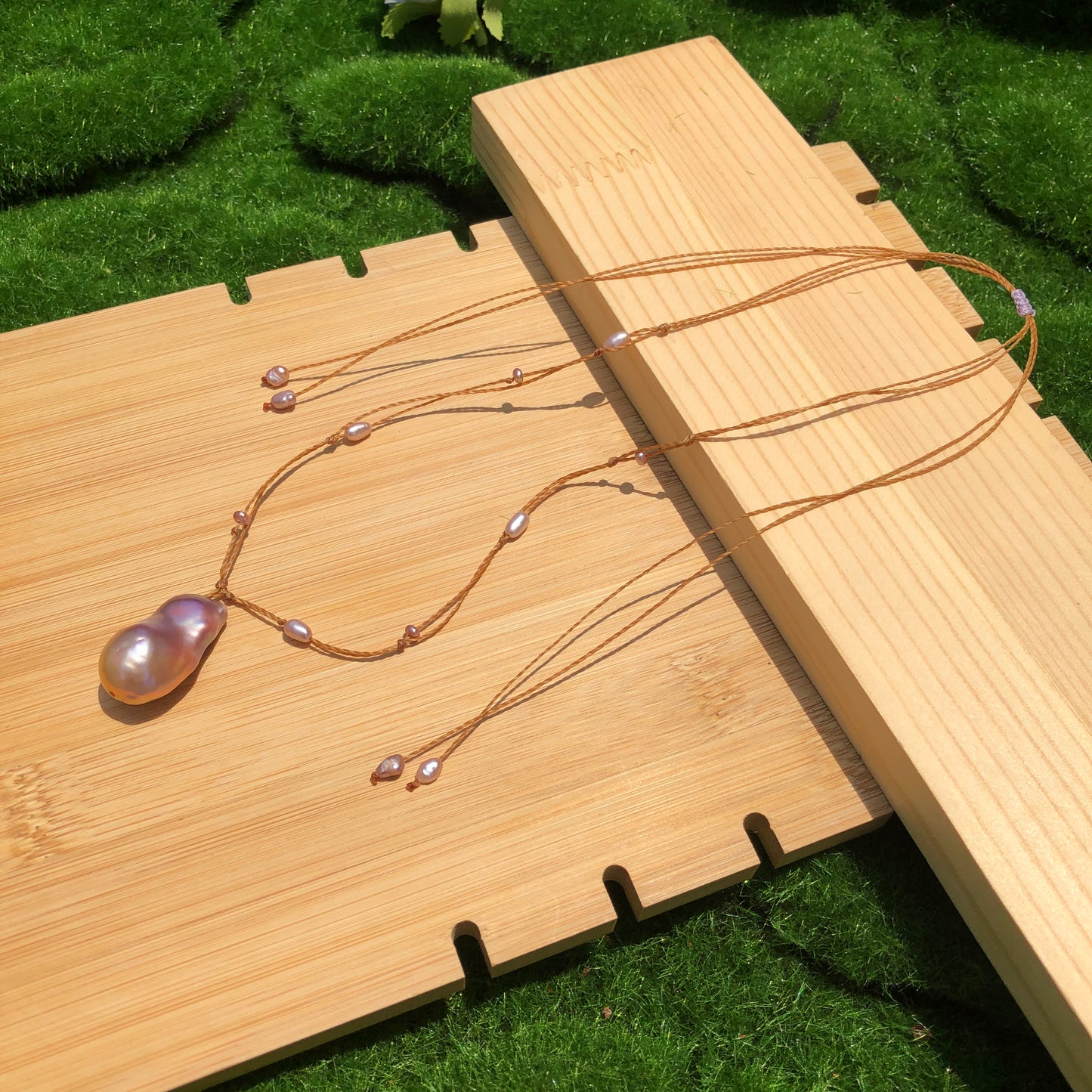 Handgewebte Barockperlenkette, handgefertigt