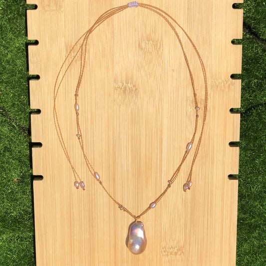 Handgewebte Barockperlenkette, handgefertigt