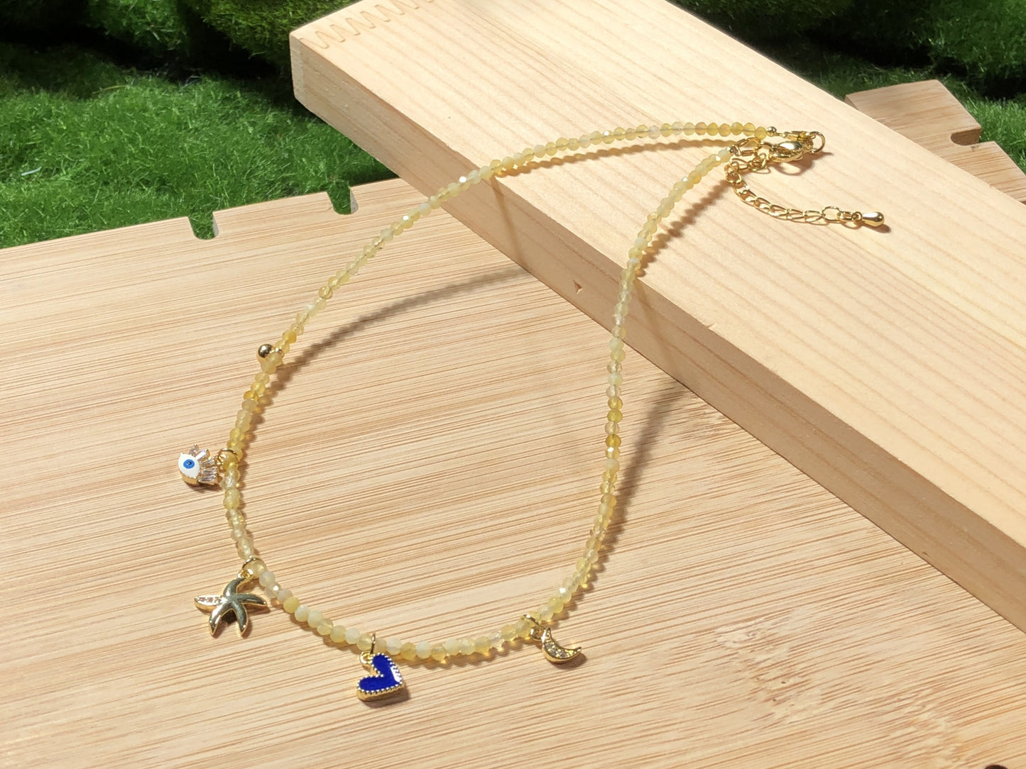 Natürliche facettierte Citrin-Halskette, verkupferter 14-Karat-Goldanhänger, einzigartiges Design, handgefertigt