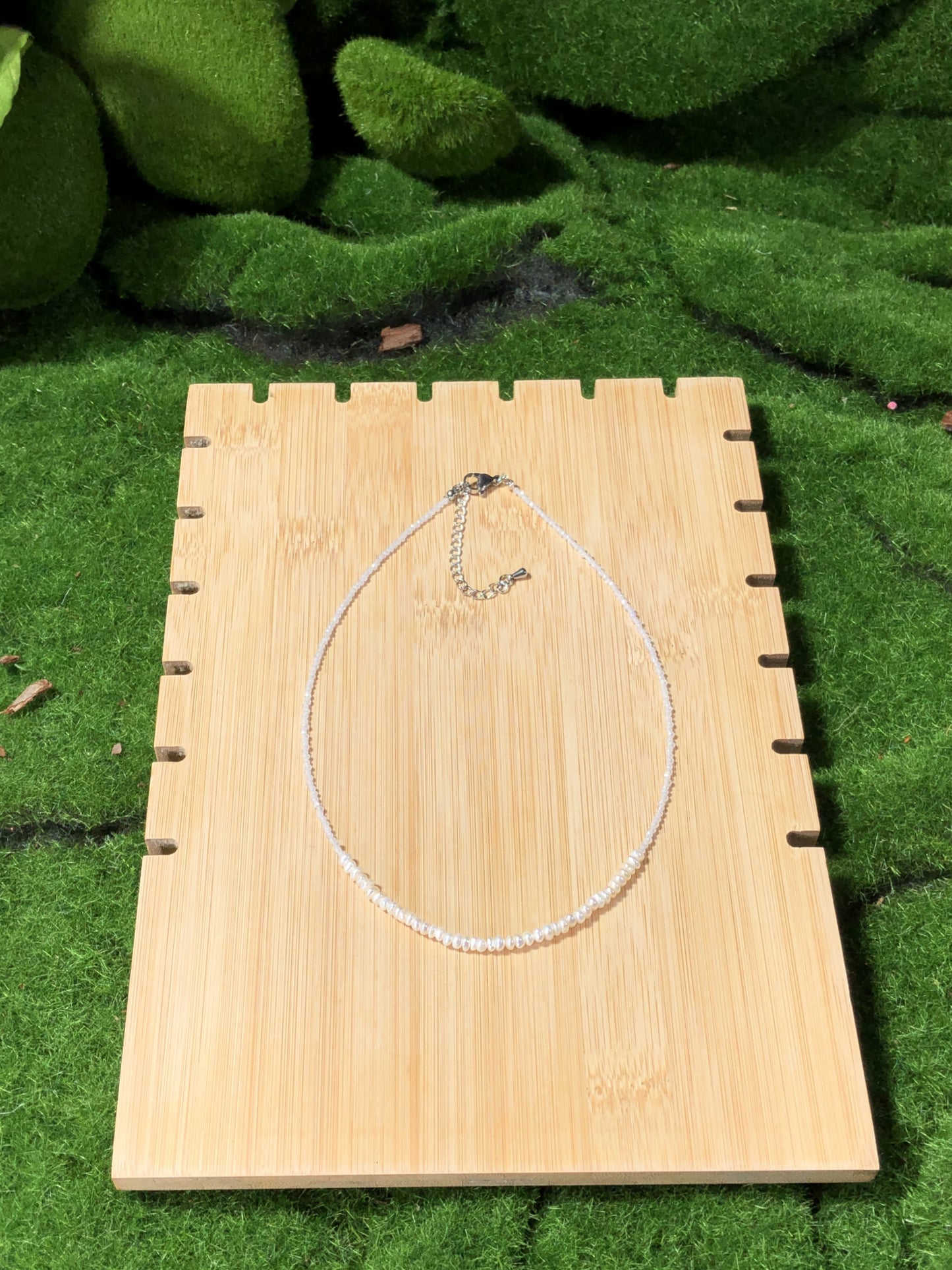 Halskette aus natürlichen Süßwasserperlen, handgefertigt