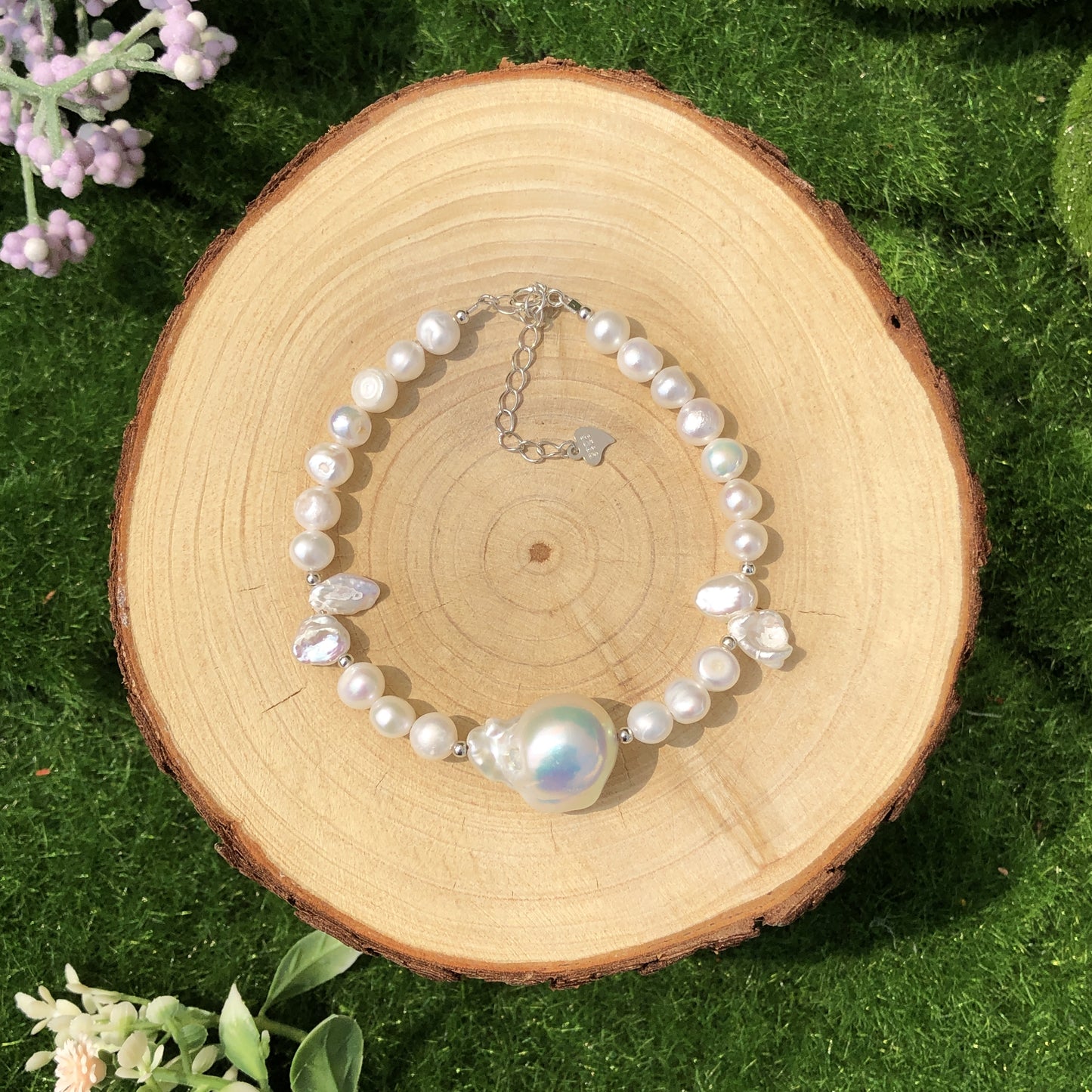Exquisites Armband aus natürlichen Süßwasserperlen und Barockperlen, handgefertigt