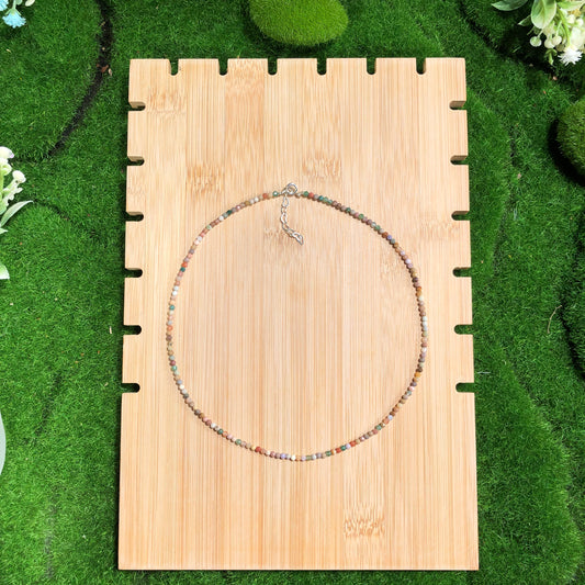 Bunte Achat-Halskette, handgefertigt