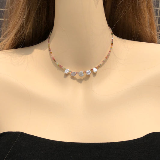 Natürliche exquisite farbige Turmalin Barockperle versilberte 24K Halskette handgefertigt