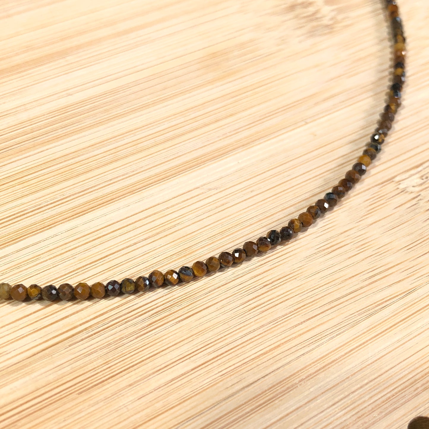Natuerliche gelbe Tigerauge-Halskette, handgefertigt