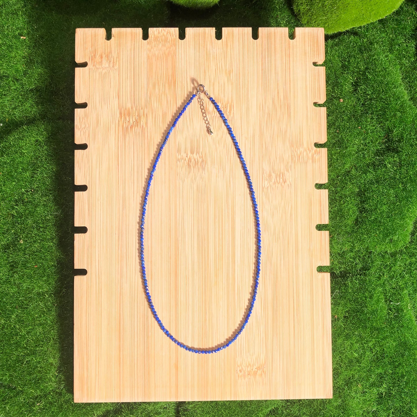Exquisite natürliche Lapislazuli-Halskette, blaue Halskette, handgefertigt