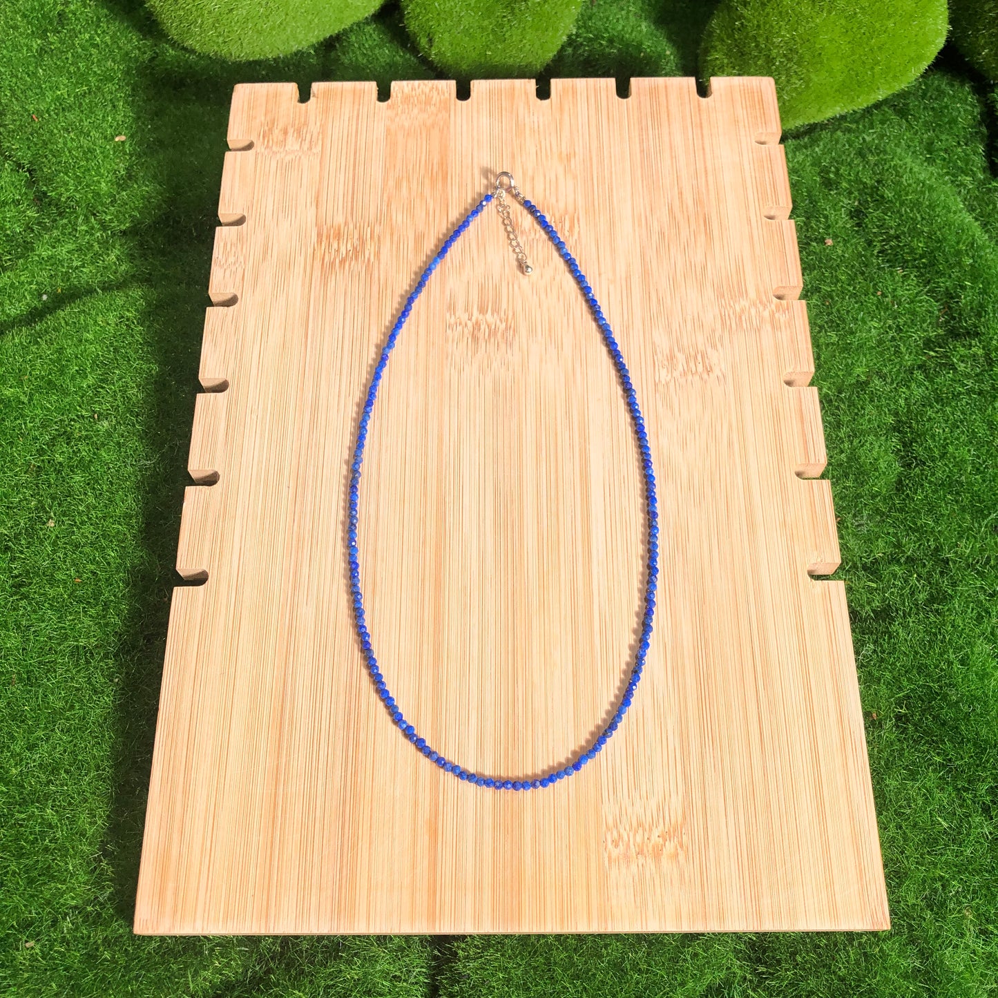Exquisite natürliche Lapislazuli-Halskette, blaue Halskette, handgefertigt