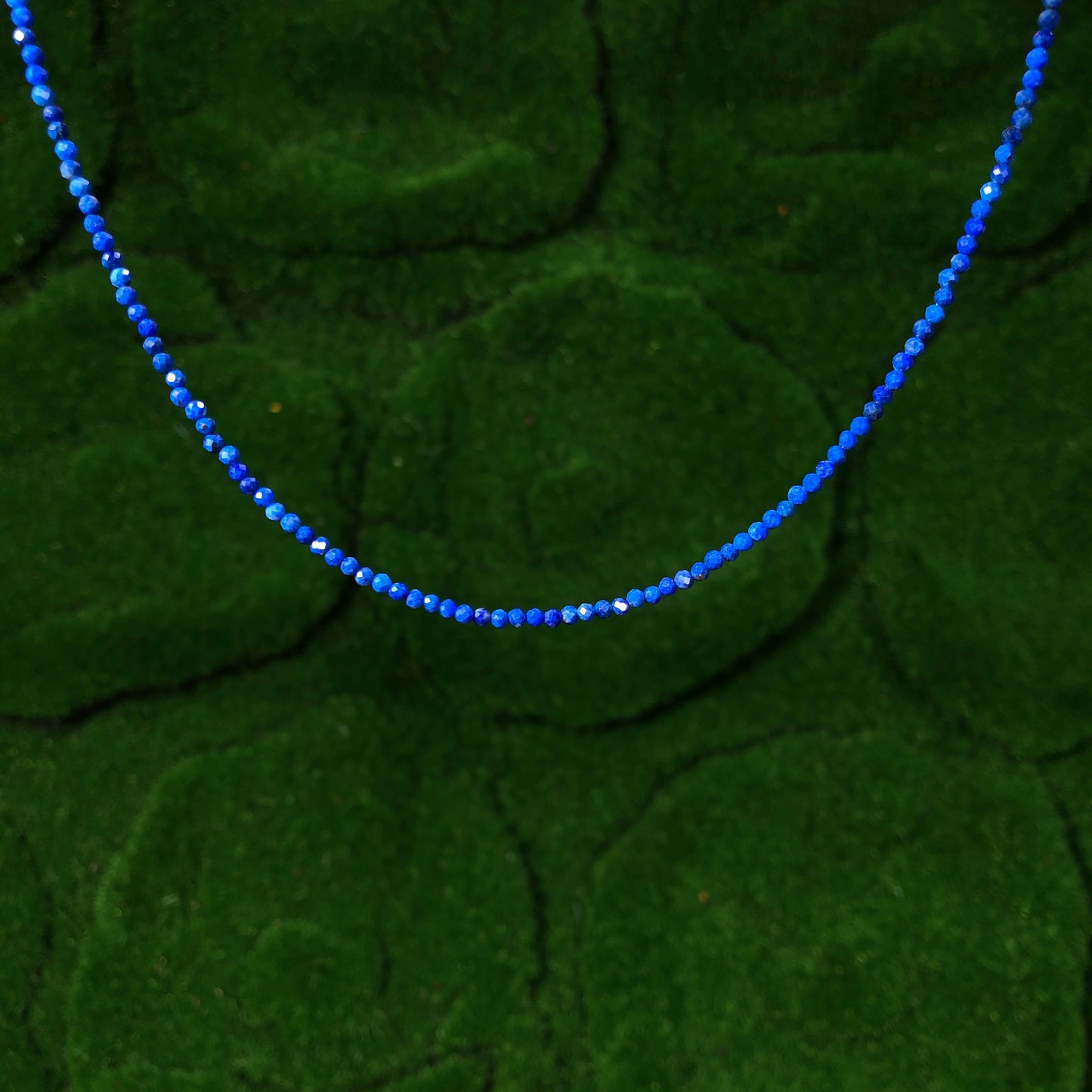 Exquisite natürliche Lapislazuli-Halskette, blaue Halskette, handgefertigt