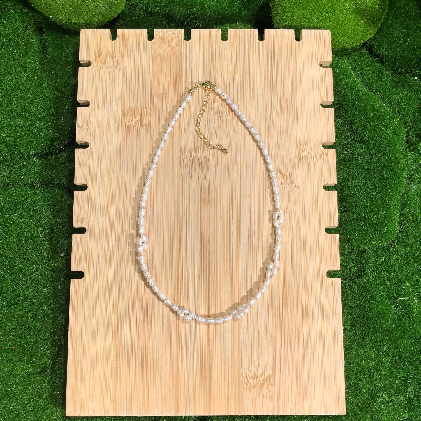 Natürliche Süßwasserperlenkette, Kupfer vergoldet mit 14K, handgefertigte Perlenkette