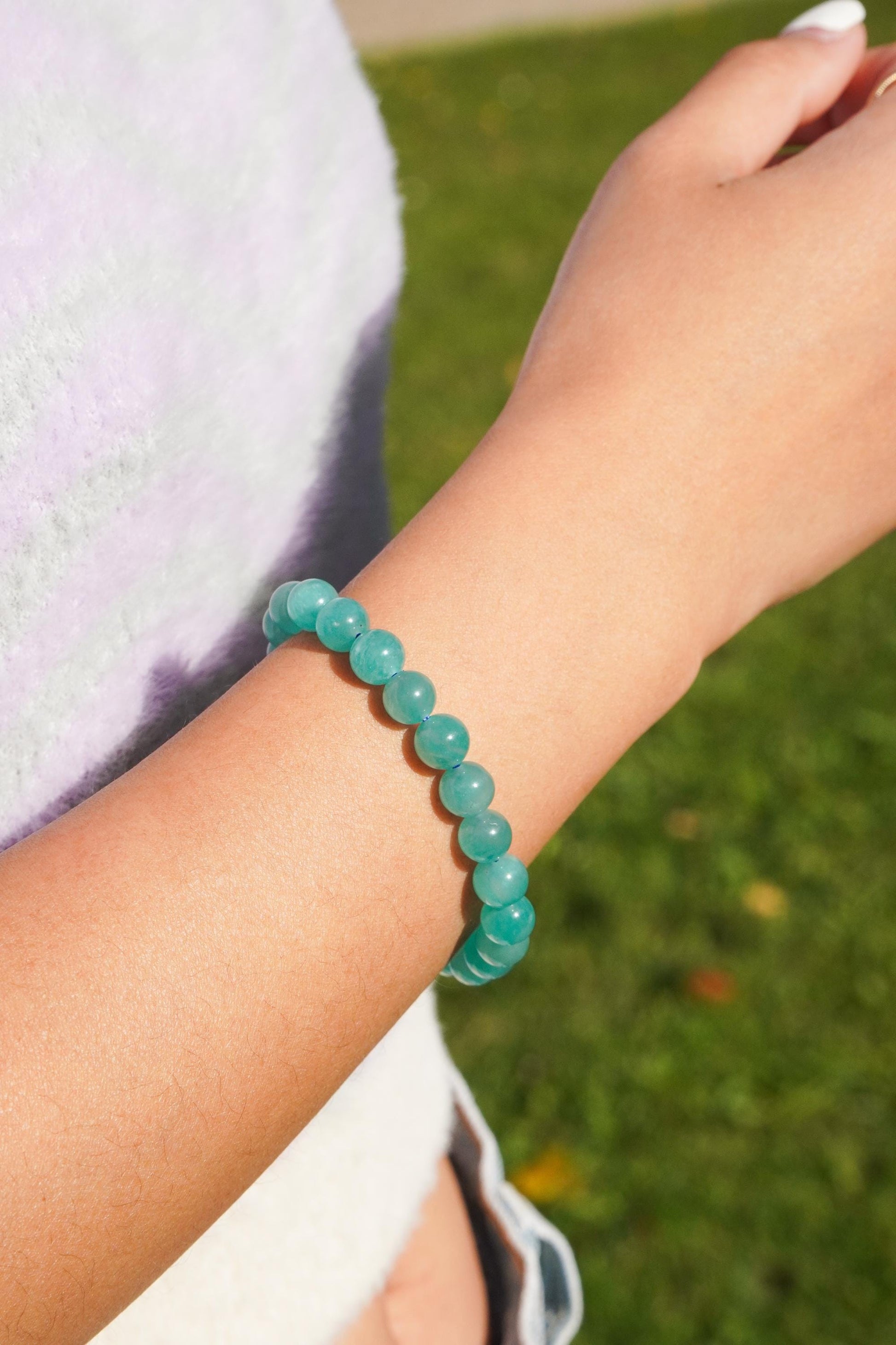Amazonit Armband Perlenarmband Edelstein Armband Handmade Handgefertigt Grünes Armband