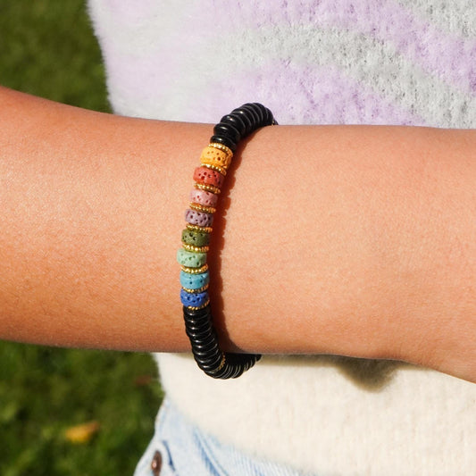 Obsidian Perlenarmband Edelstein Armband Schwarzes Armband Chakra Armband Vulkanstein Handgemacht Armband