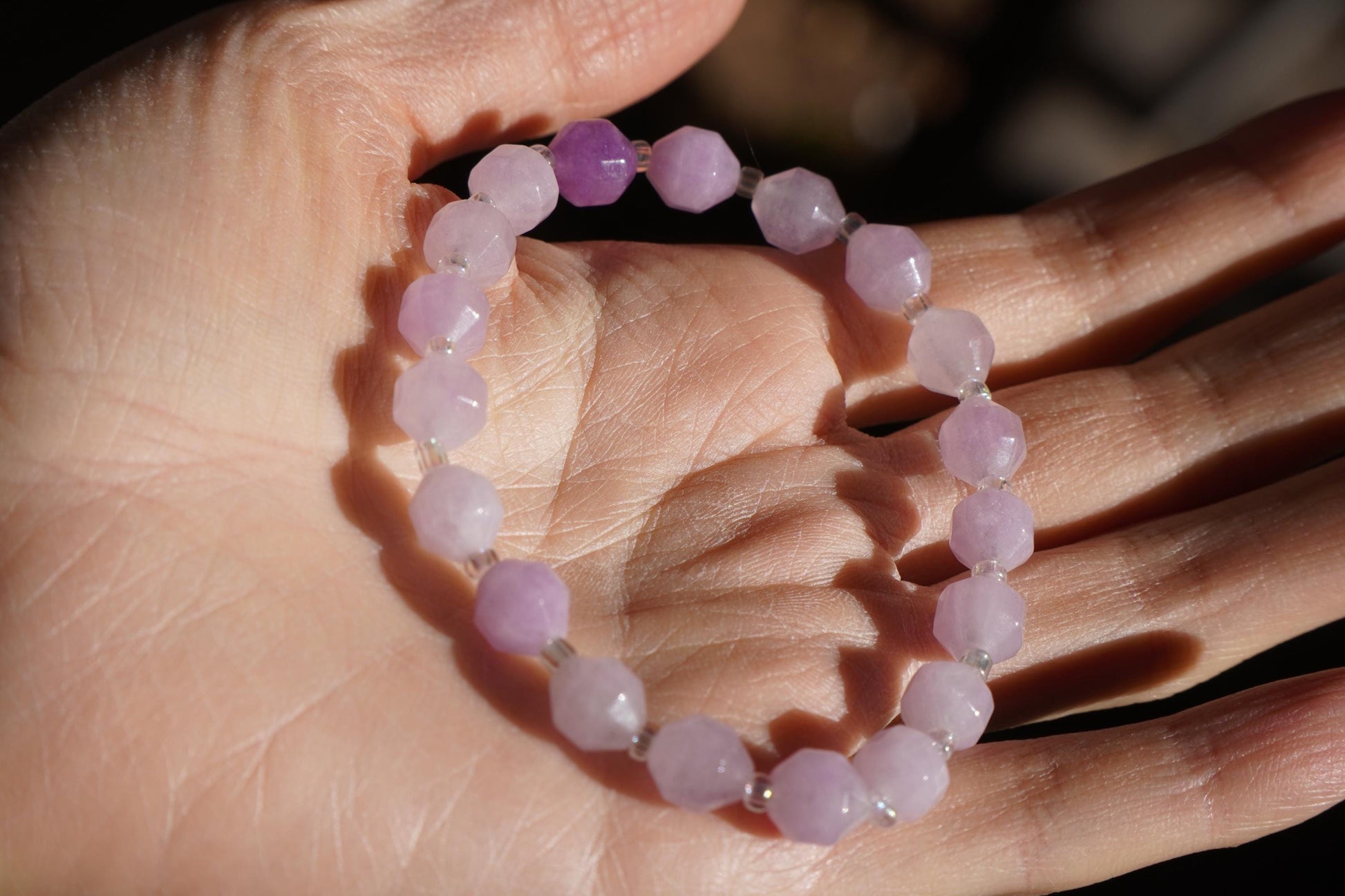 Amethyst Perlenarmband Facettiert Armband Edelstein Naturstein Armband handgemacht Lila
