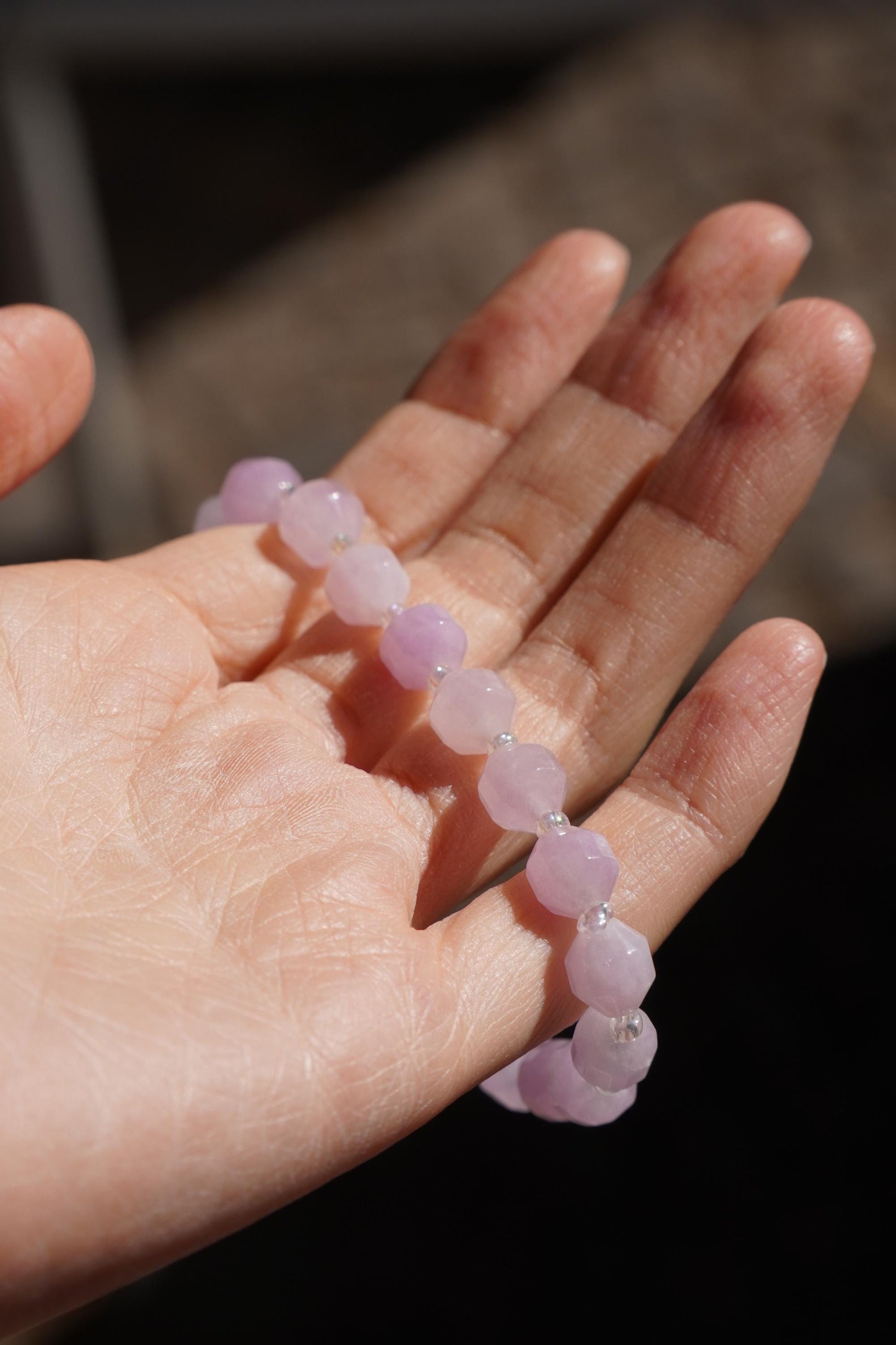 Amethyst Perlenarmband Facettiert Armband Edelstein Naturstein Armband handgemacht Lila